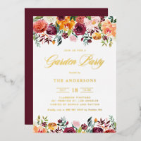 Watercolor Autumn Blooms Garland Garden Party