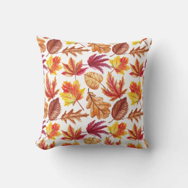 Watercolor autumn botanic, seamless composition. cushion (Front)