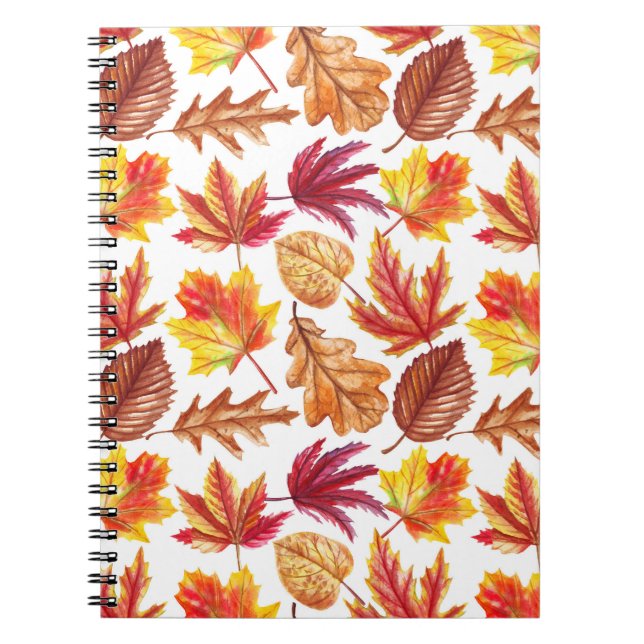 Watercolor autumn botanic, seamless composition. notebook (Front)