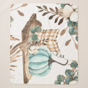 Watercolor Autumn: Coloured Pumpkin Pattern Sherpa Blanket
