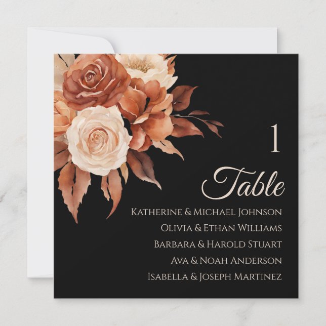 Watercolor Autumn Elegance-Seating Chart Invitation (Front)