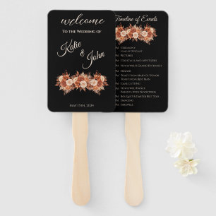 Watercolor Autumn Elegance-Wedding Program- Hand Fan