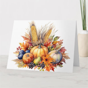 Watercolor Autumn Elements Card