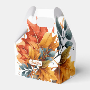 Watercolor Autumn Fall Colour Leaves Favour Box
