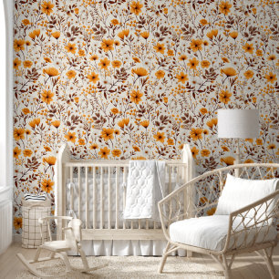 Watercolor Autumn Fall Flowers And Leaves Wallpaper