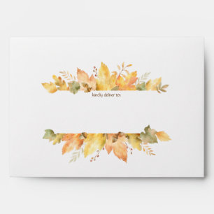 Watercolor Autumn Fall Leaves 1 Envelope