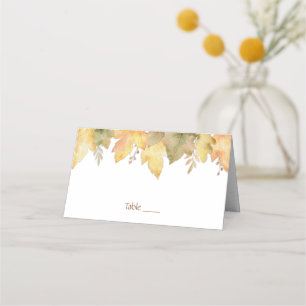 Watercolor Autumn Fall Leaves 1   Place Card