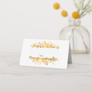 Watercolor Autumn Fall Leaves 1   Place Card