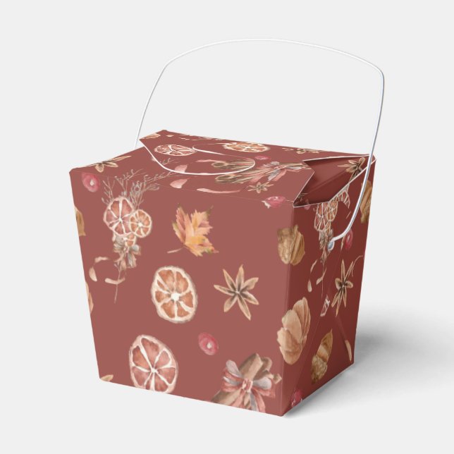 Watercolor Autumn Fall Thanksgiving Favour Box (Front Side)