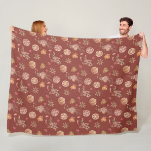 Watercolor Autumn Fall Thanksgiving Fleece Blanket