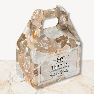 Watercolor Autumn Floral Collage Gable Favour Box