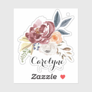 Watercolor Autumn Florals Custom Name
