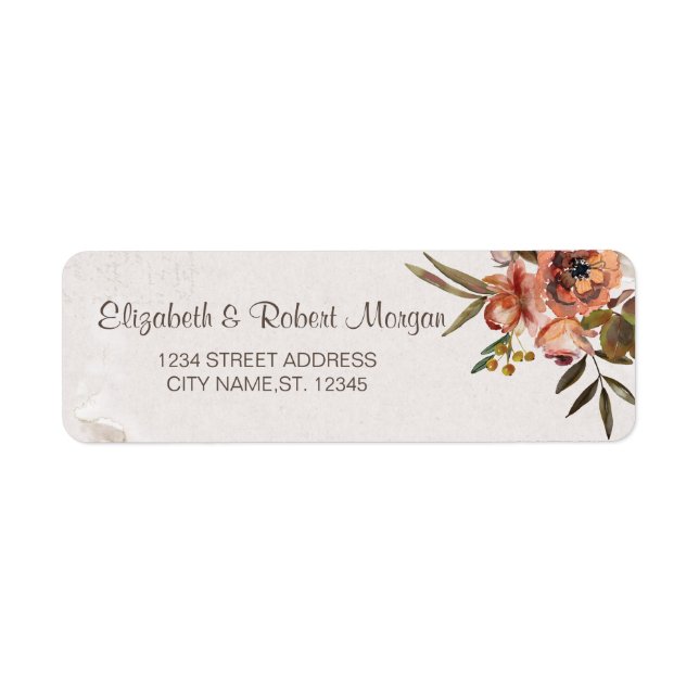 Watercolor Autumn Flowers Wedding (Front)