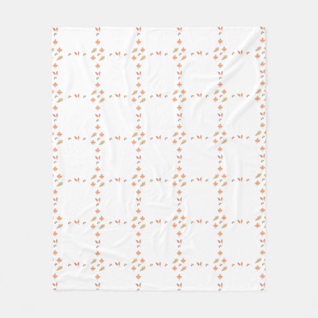 Watercolor Autumn Foliage Fleece Blanket (Front)