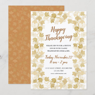 watercolor autumn foliage thanksgiving invite