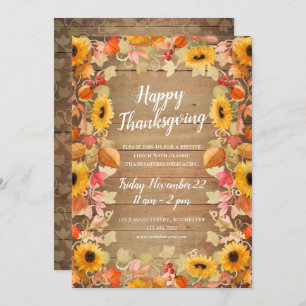 watercolor autumn foliage thanksgiving invite
