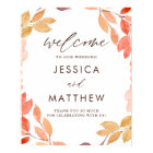 Watercolor Autumn Foliage Wreath Wedding Welcome