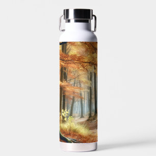 Watercolor Autumn Forest: Vibrant Fall Art Water Bottle