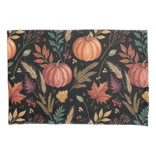 Watercolor Autumn Harvest Pattern Pillowcase