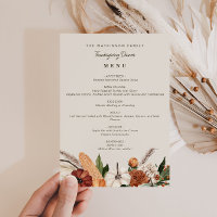watercolor autumn harvest thanksgiving menu