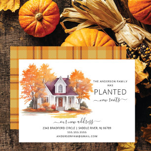 Watercolor Autumn House Moving Announcement