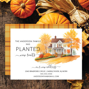 Watercolor Autumn House Moving Announcement