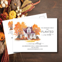 Watercolor Autumn House Moving Announcement