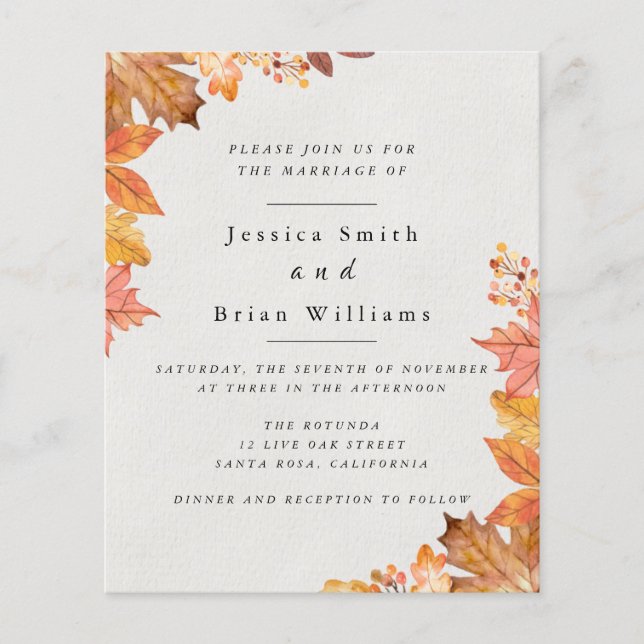 Watercolor Autumn Invitation Flyer (Front)