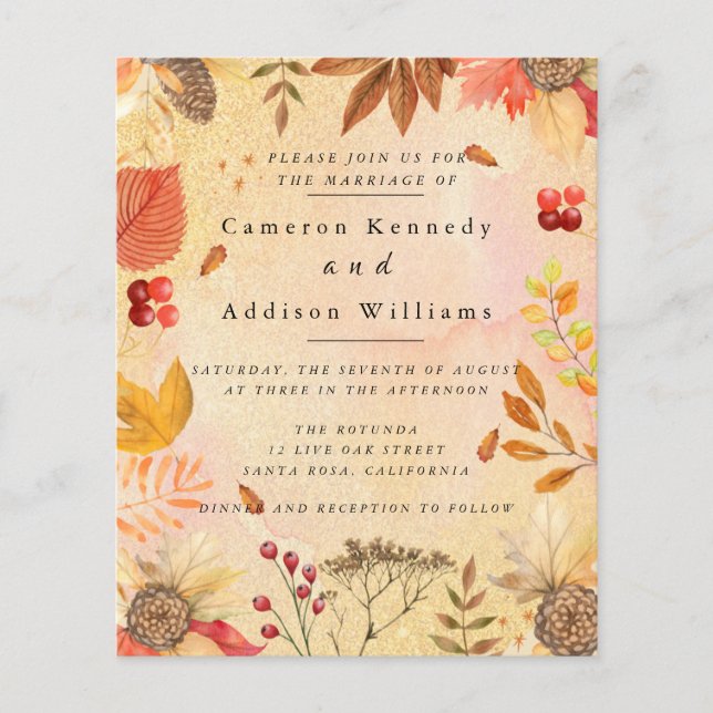 Watercolor Autumn Invitation Flyer (Front)