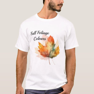 Watercolor Autumn Leaf  Modern Unigender Tishirt  T-Shirt