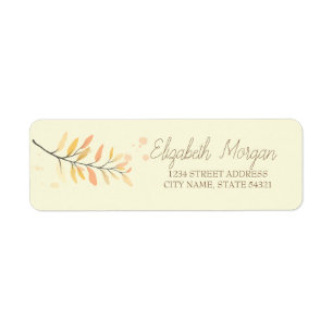 Watercolor Autumn Leaves Address Label