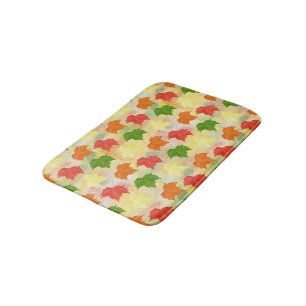 watercolor autumn leaves bath mat