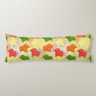 watercolor autumn leaves body cushion