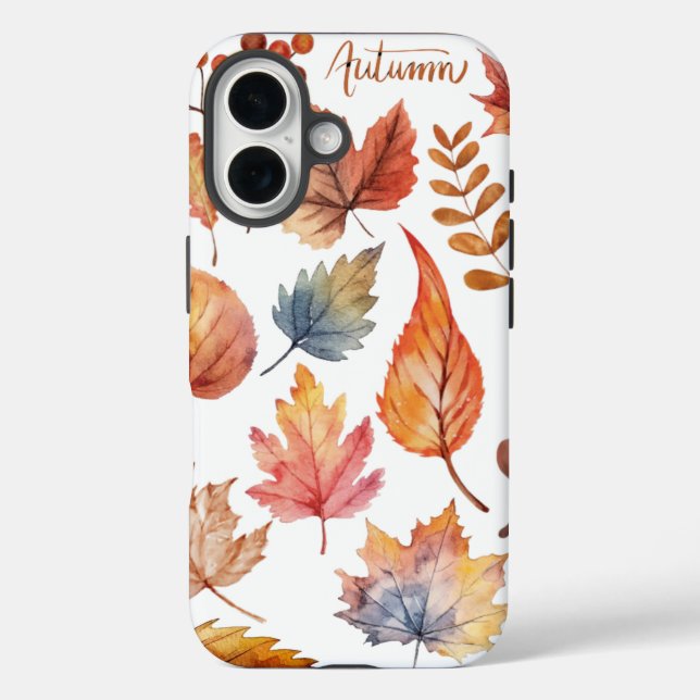 Watercolor Autumn Leaves Collection Case-Mate iPhone Case (Back)