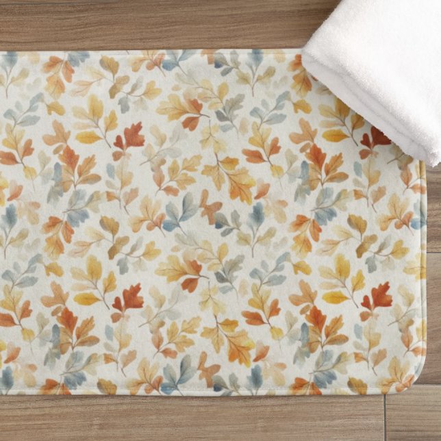 Watercolor Autumn Leaves – Cosy Fall Nature Bath Mat (Creator Uploaded)