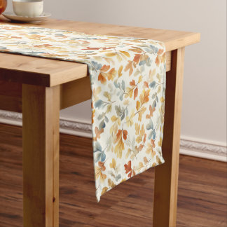 Watercolor Autumn Leaves – Cosy Fall Nature Short Table Runner