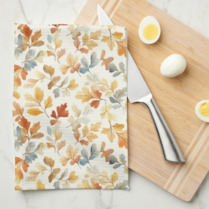 Watercolor Autumn Leaves – Cozy Fall Nature Tea Towel