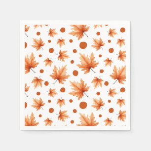 Watercolor Autumn Leaves Fall Foliage Thanksgiving Napkin