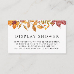 Watercolor Autumn Leaves Garland Dsiplay Shower Enclosure Card