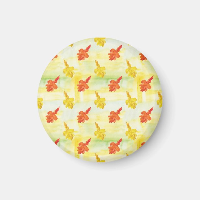 watercolor autumn leaves magnet (Front)
