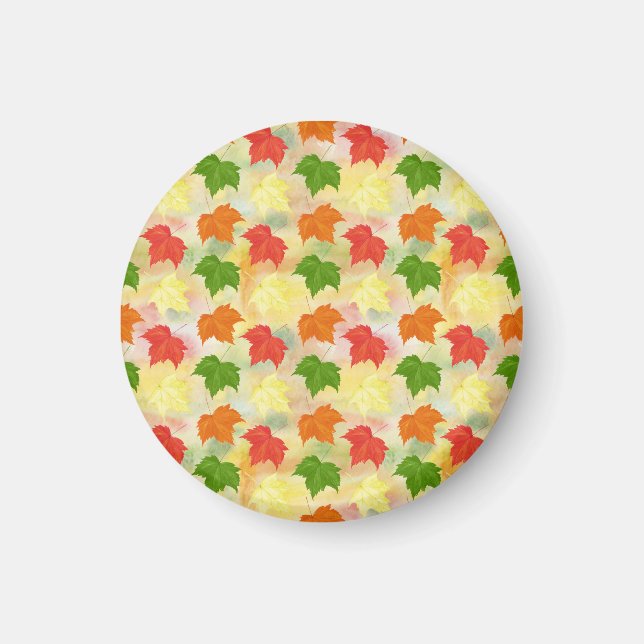 watercolor autumn leaves magnet (Front)