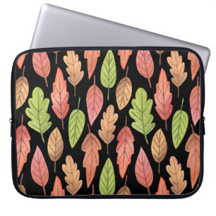 Watercolor autumn leaves: seamless pattern laptop sleeve