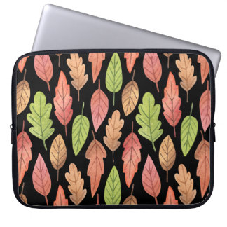Watercolor autumn leaves: seamless pattern laptop sleeve
