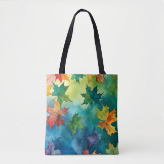 Watercolor Autumn Leaves Tote Bag