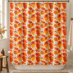 Watercolor Autumn Leaves – Vibrant Fall Foliage Shower Curtain