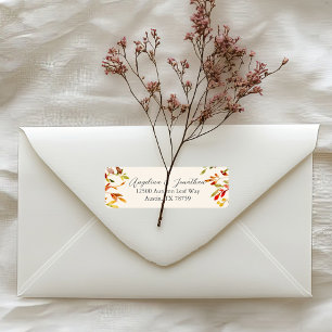 Watercolor Autumn Leaves Wedding Return Address