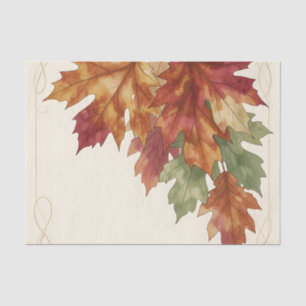 Watercolor Autumn Maple Leaves Elegant Tissue Paper