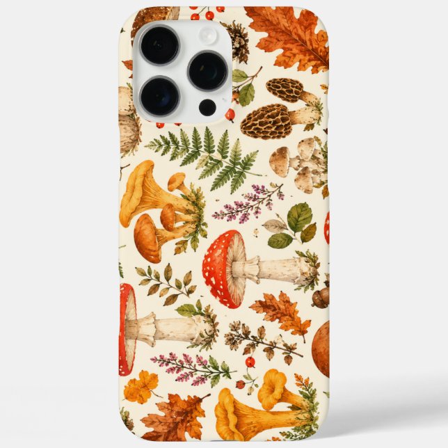 Watercolor Autumn Mushroom Pattern  Case-Mate iPhone Case (Back)