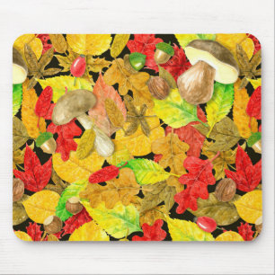 Watercolor autumn pattern mouse mat