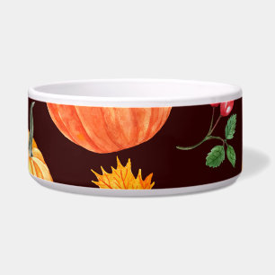 Watercolor Autumn Pumpkin Floral Pattern